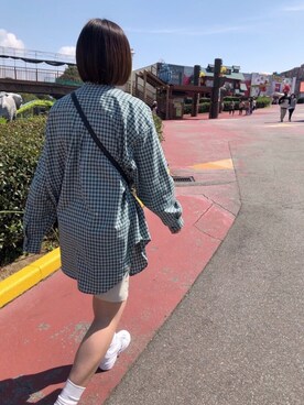 「オーバーシャツ」｜「アイテム（その他）」を使った、藤さん（レディース・165cm）の春コーディネート