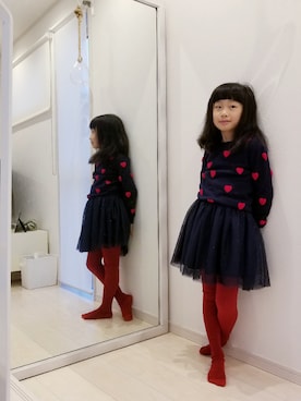 「アイテム（スカート）」を使った、nekoさん（キッズ・125cm）の秋コーディネート