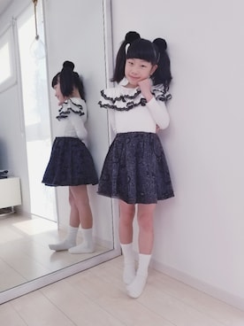 「アイテム（スカート）」を使った、nekoさん（キッズ・128cm）の春コーディネート