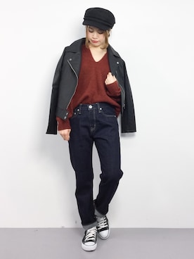 isaさん（レディース・155cm）の冬コーディネート