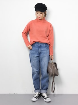 「Factor=（ファクターイコール）のアイテム（帽子）」を使った、isaさん（レディース・155cm）の冬コーディネート