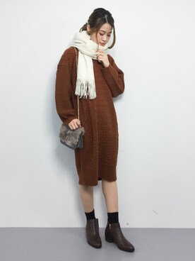 isaさん（レディース・155cm）の冬コーディネート