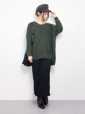 「Factor=（ファクターイコール）のアイテム（帽子）」を使った、isaさん（レディース・155cm）の冬コーディネート