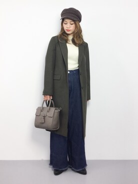 「Factor=（ファクターイコール）のアイテム（帽子）」を使った、isaさん（レディース・155cm）の冬コーディネート