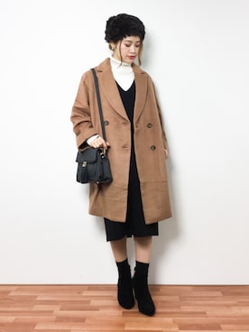 「STYLE DELI（スタイルデリ）のアイテム（ワンピース/ドレス）」を使った、isaさん（レディース・155cm）の冬コーディネート