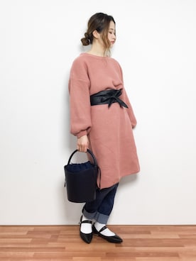 「バルーンスリーブ」｜isaさん（レディース・155cm）の冬コーディネート