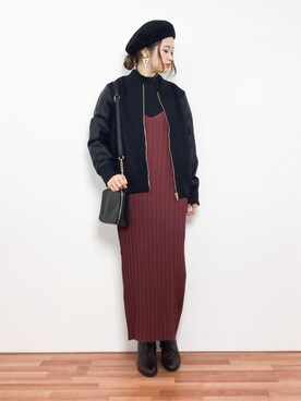 「プリーツ」｜「アイテム（ブーティ）」を使った、isaさん（レディース・155cm）の冬コーディネート