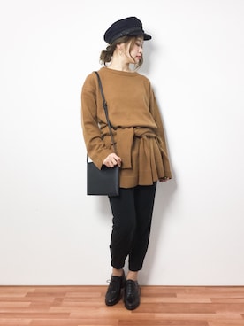 「PLAIN CLOTHING（プレーンクロージング）のアイテム（ブーティ）」を使った、isaさん（レディース・155cm）の冬コーディネート