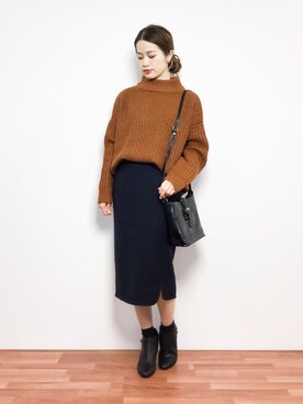 isaさん（レディース・155cm）の冬コーディネート