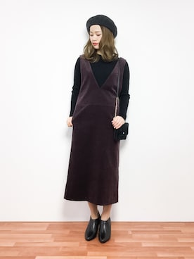 「Binoche（ビノシュ）のアイテム」を使った、isaさん（レディース・155cm）の冬コーディネート