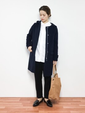 「オーバーシャツ」｜「アイテム（その他アウター）」を使った、isaさん（レディース・155cm）の冬コーディネート