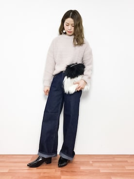 「ファークラッチ」｜isaさん（レディース・155cm）の冬コーディネート