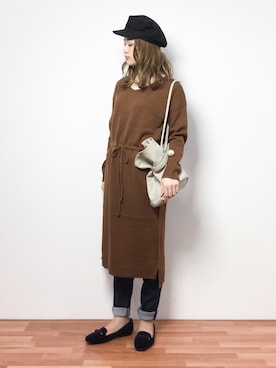 isaさん（レディース・155cm）の冬コーディネート