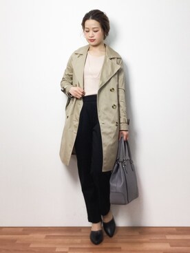 「N.（N. Natural Beauty Basic）（エヌエヌナチュラルビューティーベーシック）のアイテム（トレンチコート）」を使った、isaさん（レディース・155cm）の冬コーディネート