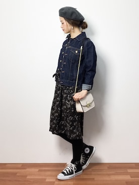 「N.（N. Natural Beauty Basic）（エヌエヌナチュラルビューティーベーシック）のアイテム（デニムジャケット）」を使った、isaさん（レディース・155cm）の冬コーディネート