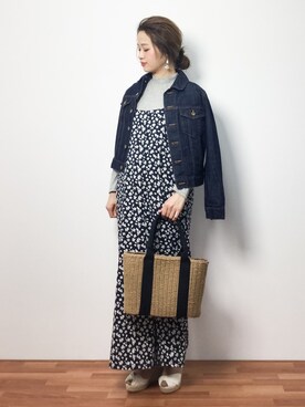「N.（N. Natural Beauty Basic）（エヌエヌナチュラルビューティーベーシック）のアイテム（デニムジャケット）」を使った、isaさん（レディース・155cm）の冬コーディネート