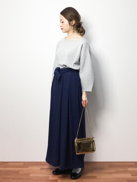 「スカーチョ」｜「アイテム（バレエシューズ）」を使った、isaさん（レディース・155cm）の春コーディネート
