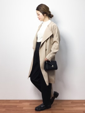 「rps（アールピーエス）のアイテム（トレンチコート）」を使った、isaさん（レディース・155cm）の春コーディネート