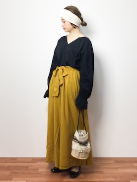 「バルーンスリーブ」｜isaさん（レディース・155cm）の春コーディネート