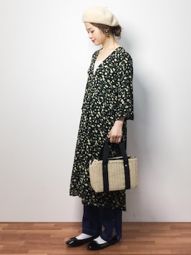 「Burner（バーナー）のアイテム（ハンチング/ベレー帽）」を使った、isaさん（レディース・155cm）の春コーディネート