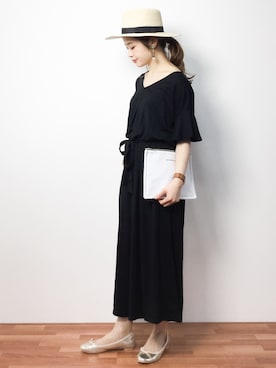「Green　Parks（グリーンパークス）のアイテム（つなぎ/オールインワン）」を使った、isaさん（レディース・155cm）の春コーディネート