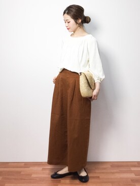 「バルーンスリーブ」｜isaさん（レディース・155cm）の春コーディネート