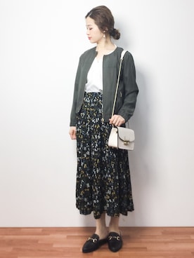「NOLLEY’S（ノーリーズ）のアイテム（ブルゾン）」を使った、isaさん（レディース・155cm）の春コーディネート