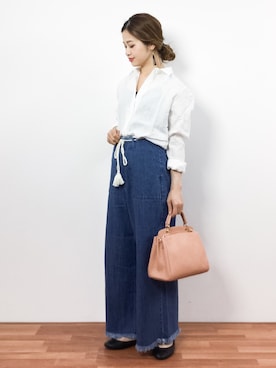 「BEAUTY&YOUTH UNITED ARROWS（ビューティーアンドユースユナイテッドアローズ）のBYSF∴ カラー2WAYハンドショルダー ◆（ハンドバッグ）」を使った、isaさん（レディース・155cm）の春コーディネート