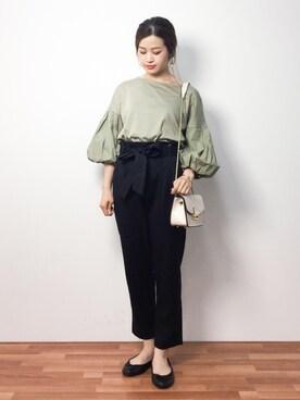 「バルーンスリーブ」｜isaさん（レディース・155cm）の春コーディネート