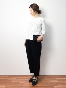 「liflattie ships（リフラティ シップス）のアイテム（ニット/セーター）」を使った、isaさん（レディース・155cm）の春コーディネート