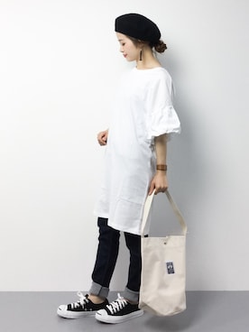 「バルーンスリーブ」｜isaさん（レディース・155cm）の夏コーディネート