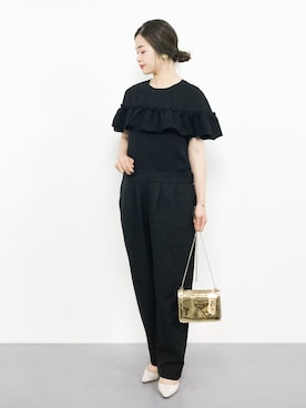 「MERLOT（メルロー）のアイテム（つなぎ/オールインワン）」を使った、isaさん（レディース・155cm）の夏コーディネート