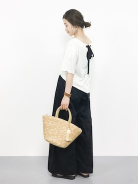 「うしろリボン」｜isaさん（レディース・155cm）の夏コーディネート