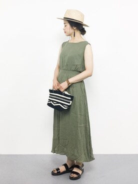 「SEVENDAYS=SUNDAY（セブンデイズサンデイ）のアイテム（ハンドバッグ）」を使った、isaさん（レディース・155cm）の夏コーディネート