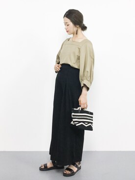 「SEVENDAYS=SUNDAY（セブンデイズサンデイ）のアイテム（ハンドバッグ）」を使った、isaさん（レディース・155cm）の夏コーディネート