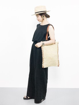 「ペーパートート」｜isaさん（レディース・155cm）の夏コーディネート