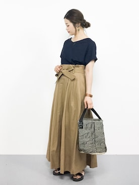 「COMPILATION（コンピレーション）のアイテム」を使った、isaさん（レディース・155cm）の夏コーディネート