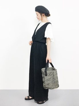 「COMPILATION（コンピレーション）のアイテム」を使った、isaさん（レディース・155cm）の夏コーディネート