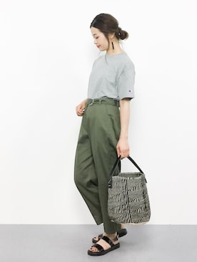 「COMPILATION（コンピレーション）のアイテム」を使った、isaさん（レディース・155cm）の夏コーディネート