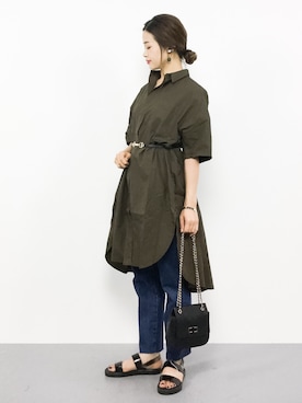 「テールカット」｜isaさん（レディース・155cm）の夏コーディネート