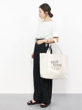 「NOMBRE IMPAIR（ノンブルアンペール）のアイテム（Tシャツ/カットソー）」を使った、isaさん（レディース・155cm）の夏コーディネート