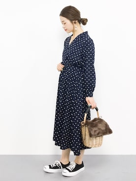 「archives（アルシーヴ）のアイテム（シャツワンピース）」を使った、isaさん（レディース・155cm）の秋コーディネート