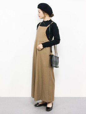 「INGNI（イング）のアイテム（サロペット/オーバーオール）」を使った、isaさん（レディース・155cm）の秋コーディネート