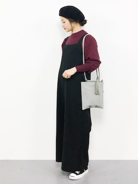 「SENSE OF PLACE by URBAN RESEARCH（センスオブプレイスバイアーバンリサーチ）のアイテム（つなぎ/オールインワン）」を使った、isaさん（レディース・155cm）の秋コーディネート