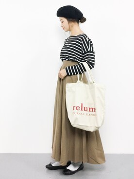 「URBAN RESEARCH DOORS（アーバンリサーチドアーズ）のボーダーボートネックプルオーバー（Tシャツ/カットソー）」を使った、isaさん（レディース・155cm）の秋コーディネート