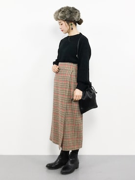 「LEPSIM（レプシィム）の5Gボリュームガラスリーブプルオーバー　773056（ニット/セーター）」を使った、isaさん（レディース・155cm）の秋コーディネート