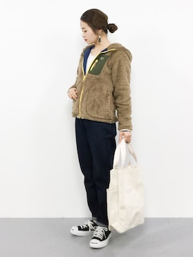 「KRIFF MAYER（クリフメイヤー）のアイテム（その他アウター）」を使った、isaさん（レディース・155cm）の秋コーディネート