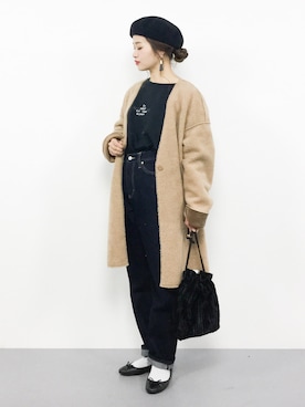 「reca（レカ）のアイテム（ムートンコート）」を使った、isaさん（レディース・155cm）の秋コーディネート