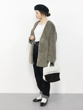 「reca（レカ）のアイテム（その他アウター）」を使った、isaさん（レディース・155cm）の冬コーディネート