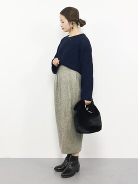 isaさん（レディース・155cm）の冬コーディネート